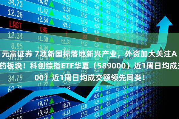 元富证券 7项新国标落地新兴产业，外资加大关注A股电子与创新药板块！科创综指ETF华夏（589000）近1周日均成交额领先同类！